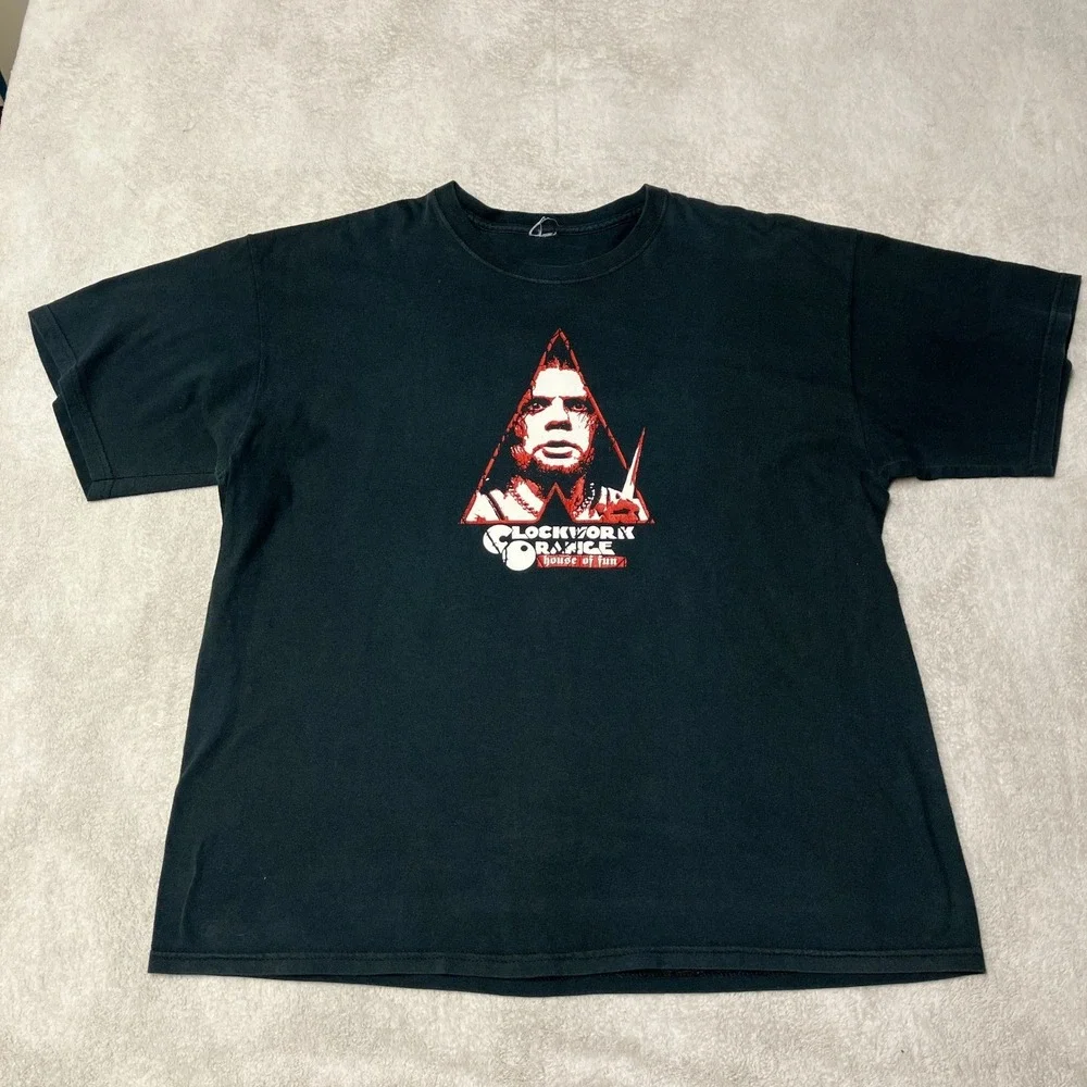 Vintage 2005 TNA Wrestling Raven Clockwork Orange House Of Fun T-Shirt Cut Tag